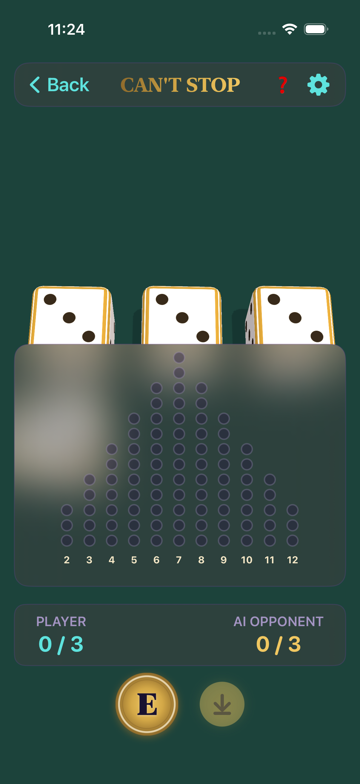 Can't Stop iOS gameplay screenshot