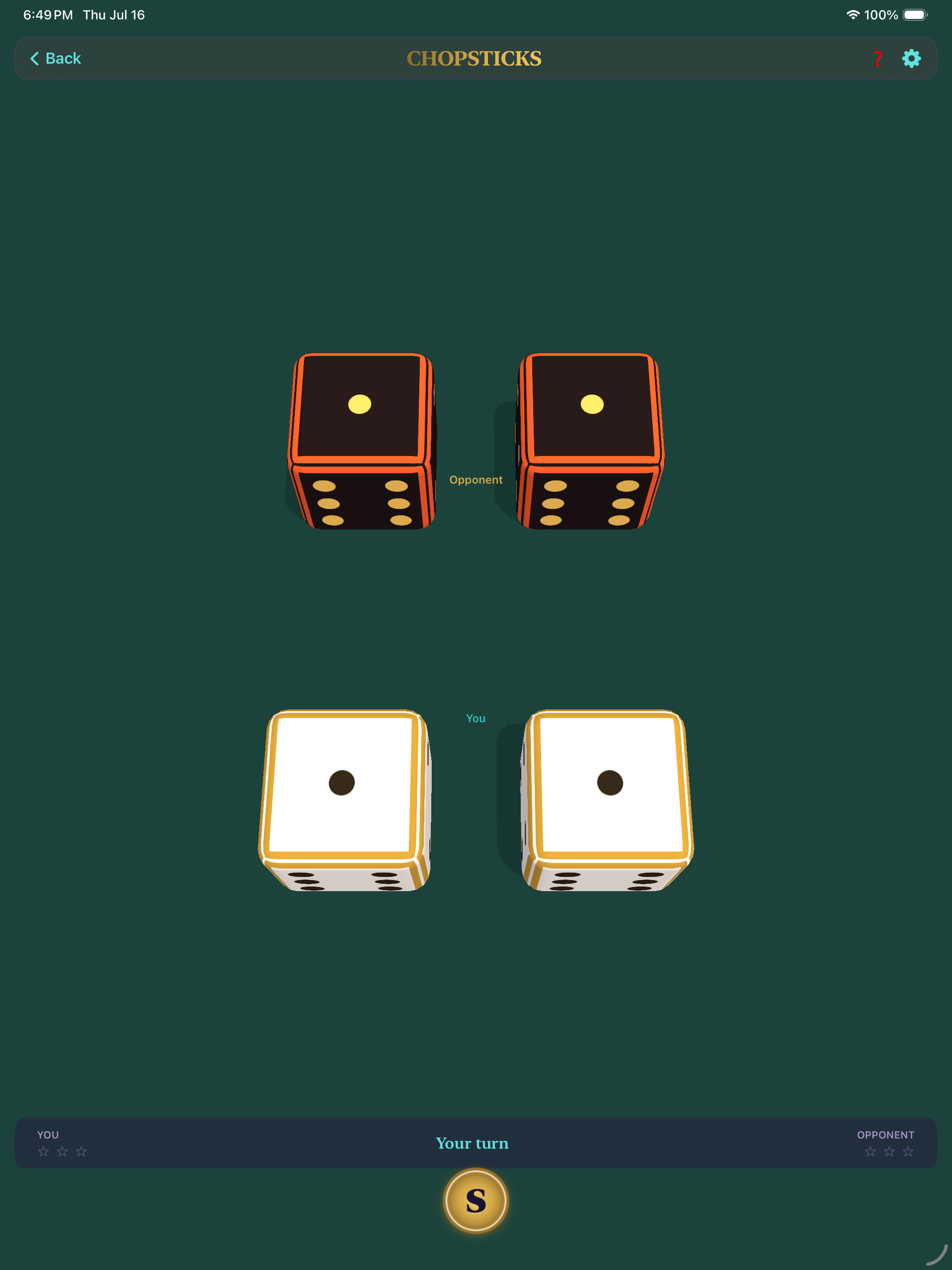 Chopsticks iOS gameplay screenshot
